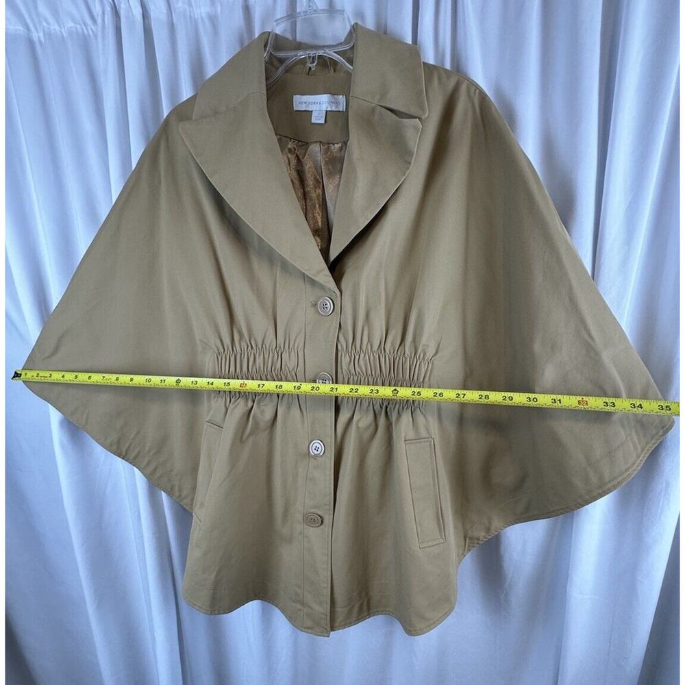 New York & Co Cape Tan M academia Preppy fantasy professional outdoor 63-16 - Picture 11 of 16